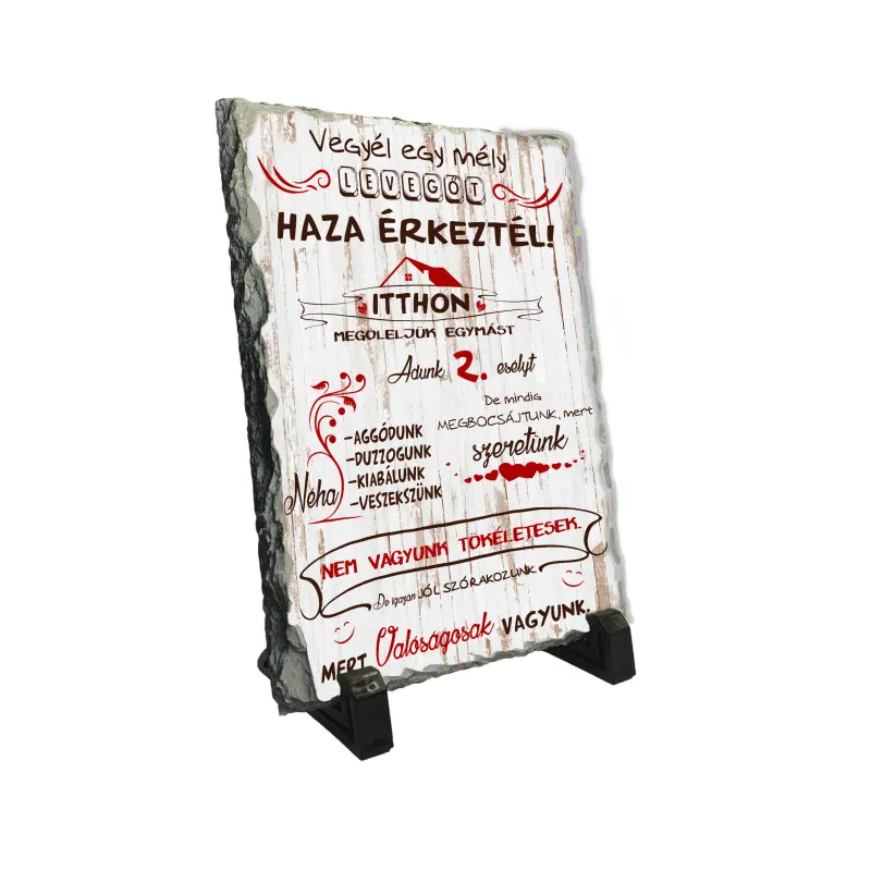 Haza érkeztél!, piatra ardezie personalizata, cu mesaj model, pa133